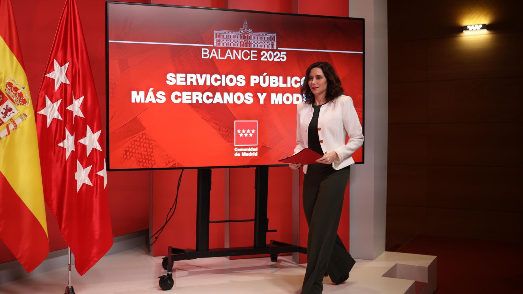 Isabel Díaz Ayuso antes de una comparecencia.