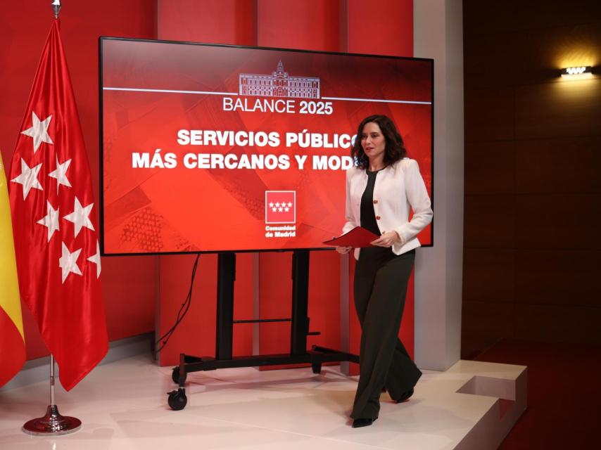 Isabel Díaz Ayuso antes de una comparecencia.