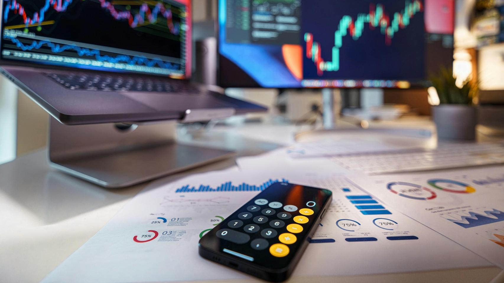 El escritorio de un trader.