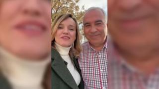Pilar Alegría y José Manuel Salazar, alcalde de Zuera, en un vídeo en redes sociales