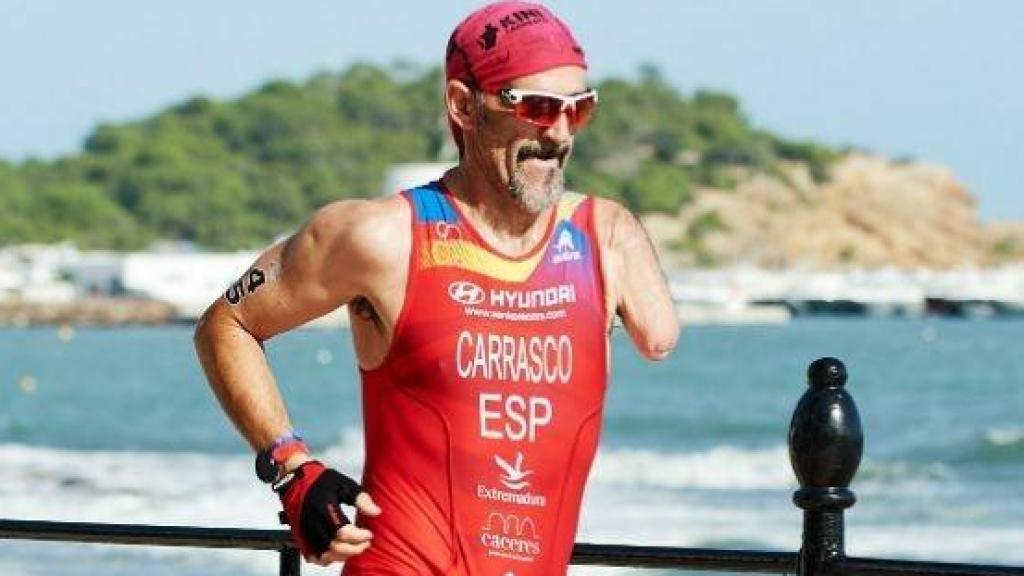 Kini Carrasco, durante una carrera.