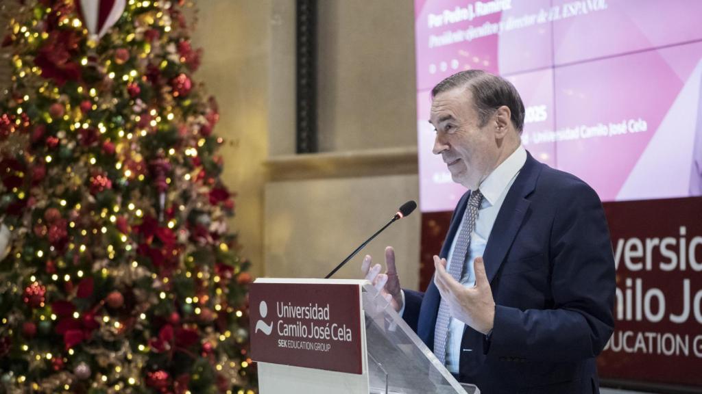 Pedro J. Ramírez, presidente ejecutivo y director de EL ESPAÑOL, durante su intervención en la clausura del ciclo de conferencias 'La libertad en el siglo XXI'.