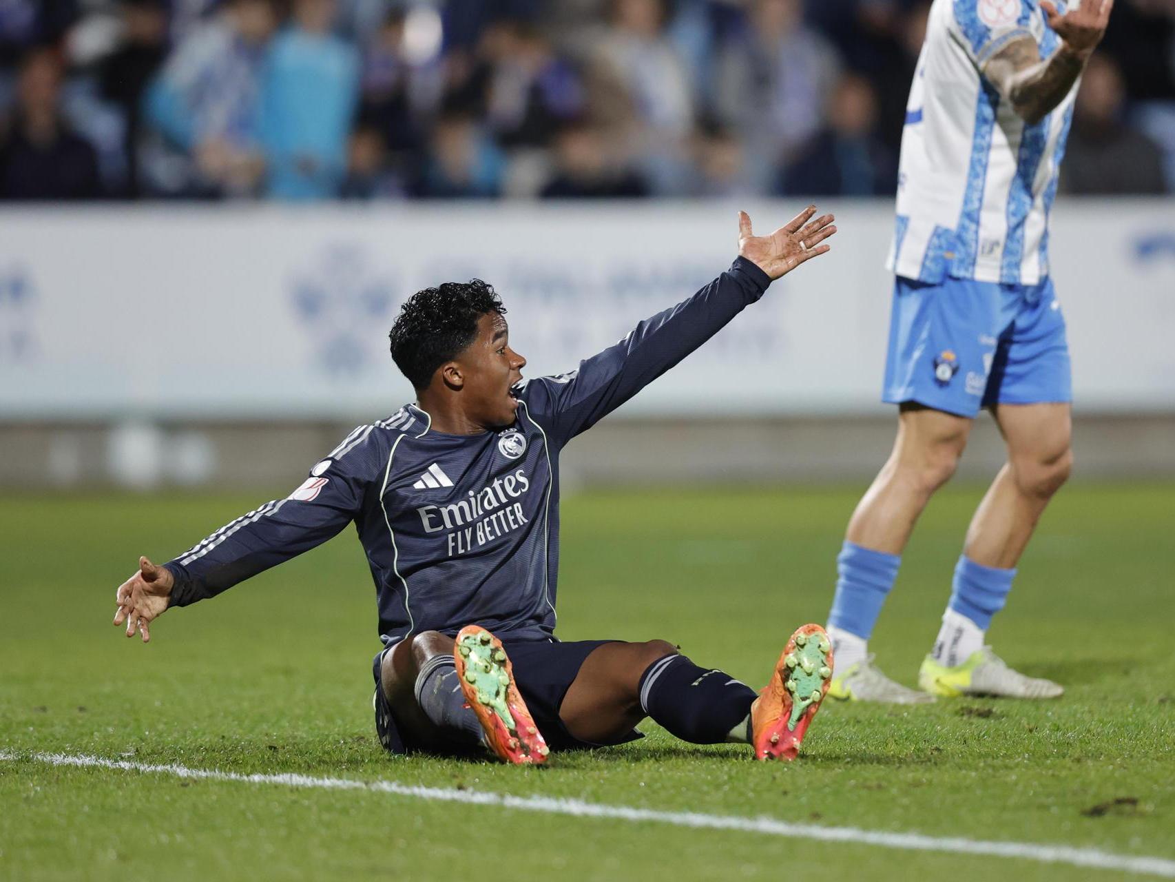 Endrick, durante el partido de Copa contra el Talavera