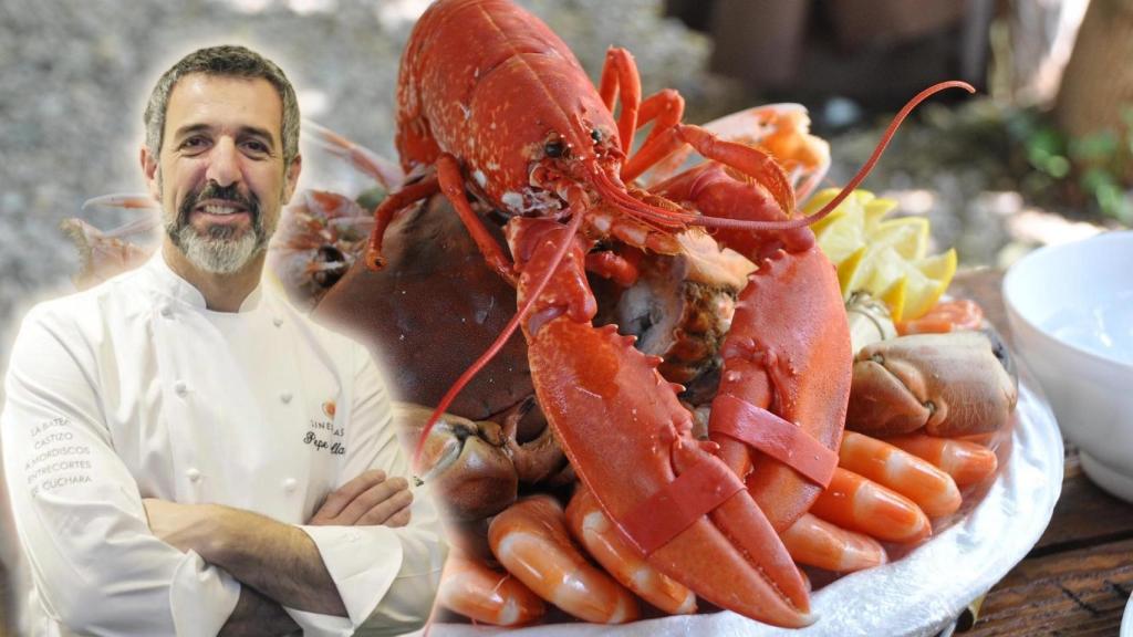 Pepe Solla (58), chef, en un montaje de El Español