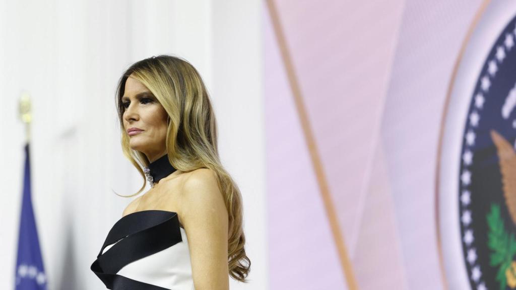 Melania Trump en el baile presidencial inaugural.