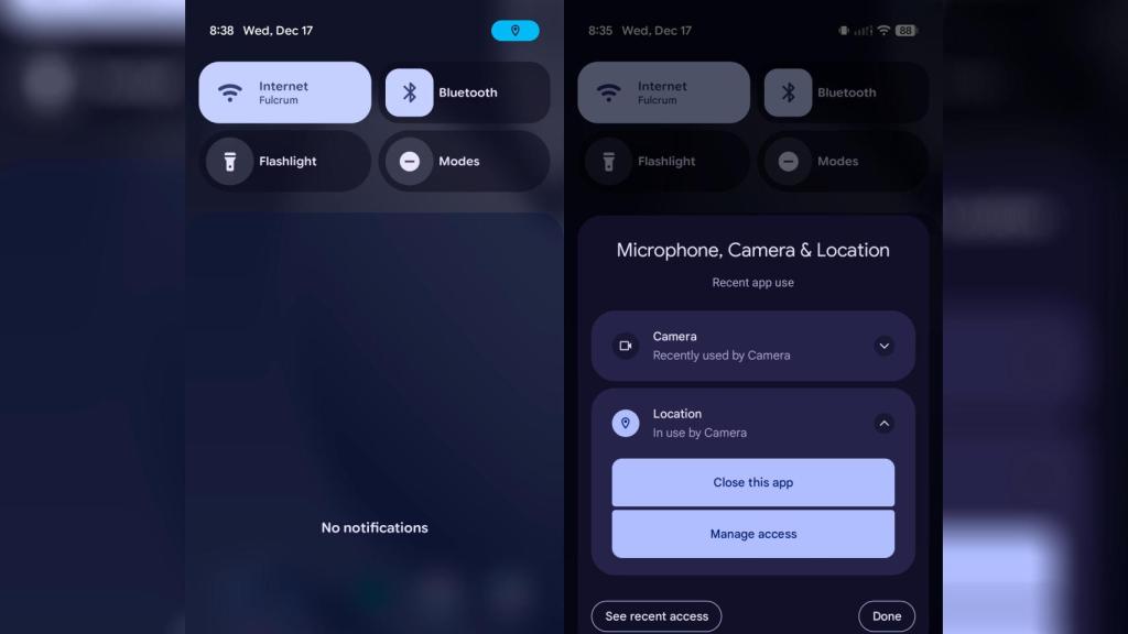 El nuevo indicador azul de ubicación de Android 16