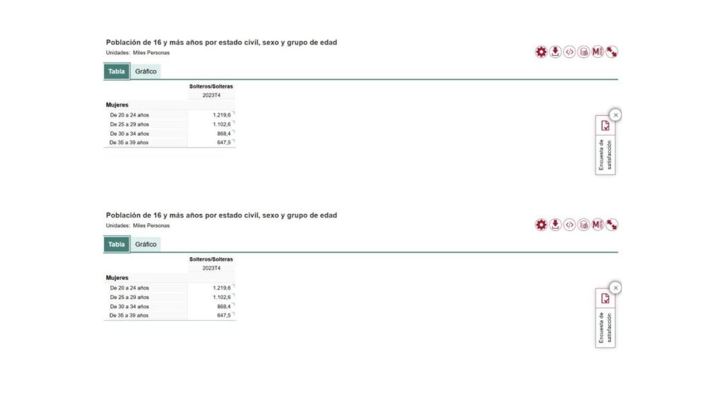 Gráficas de los datos del INE que se mencionan anteriormente.