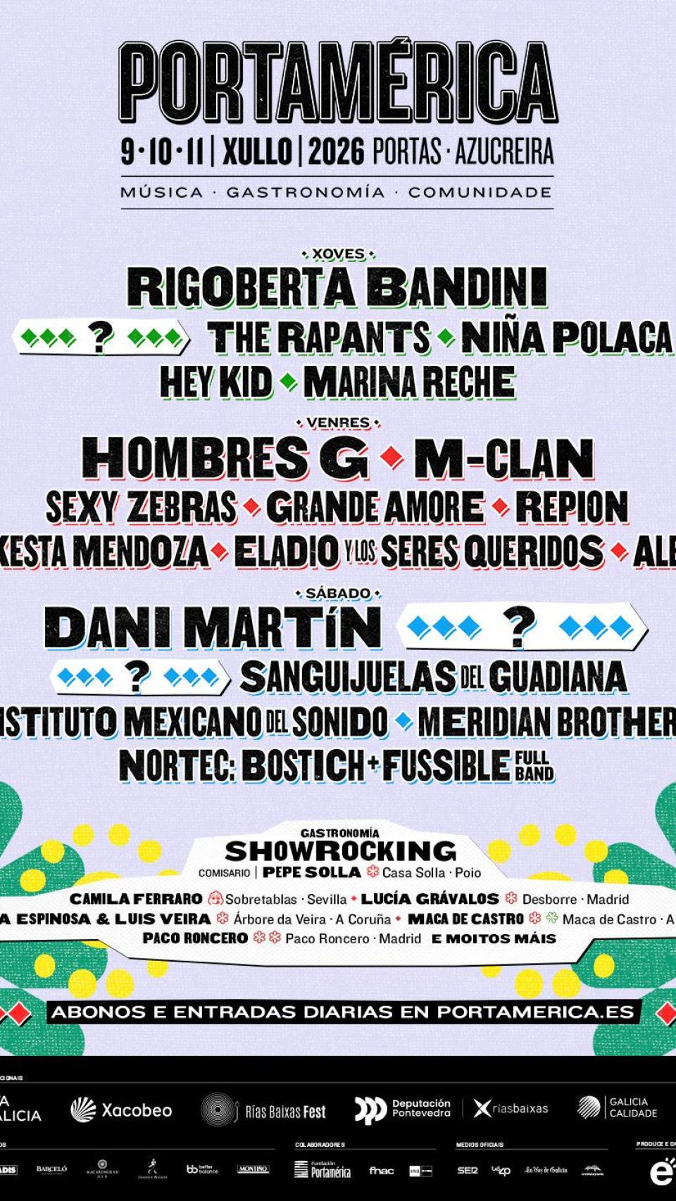 Cartel por días de PortAmérica 2026.
