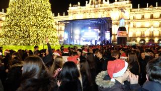 Plaza Mayor de Salamanca durante la Nochevieja universitaria