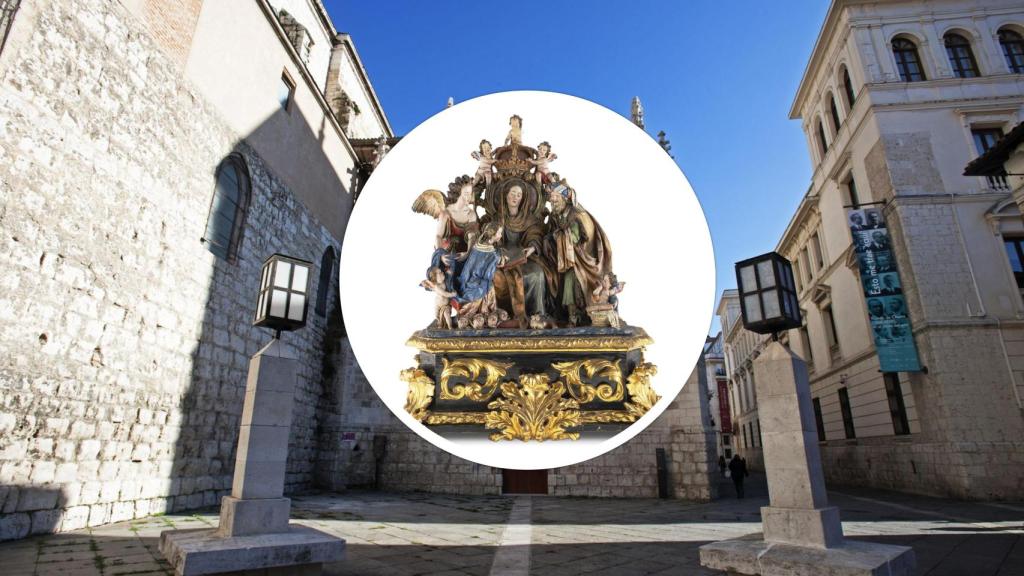 La Virgen aprendiendo a leer con el Museo de Escultura de Valladolid de fondo