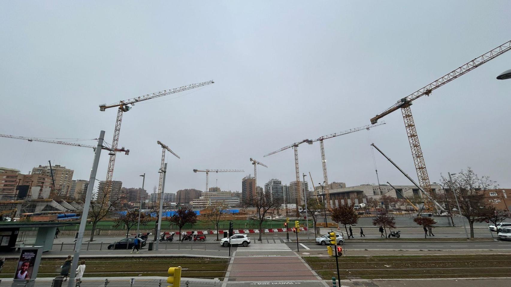 Las obras de La Nueva Romareda, en Zaragoza.