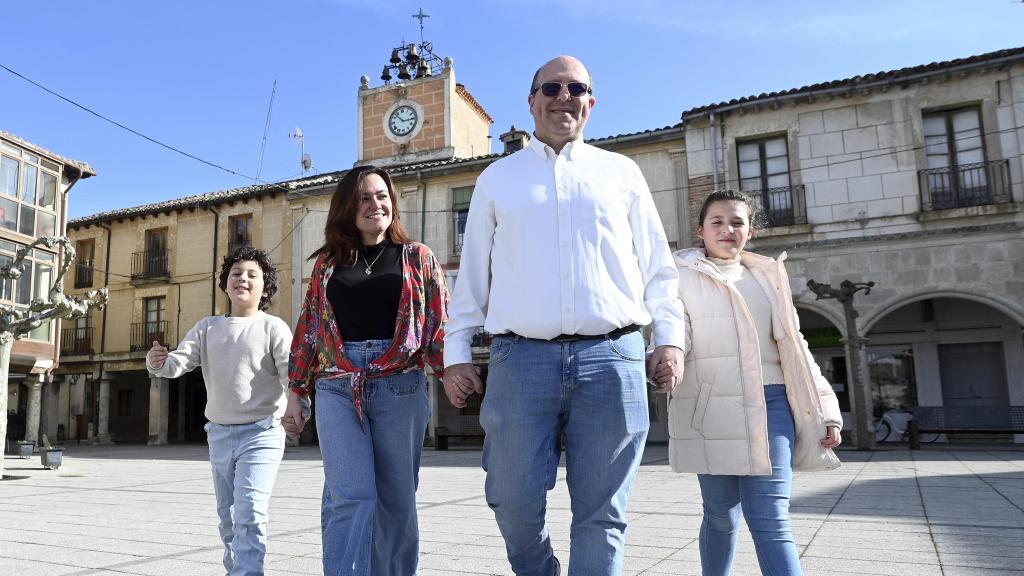 Una familia en el municipio burgalés de Villadiego