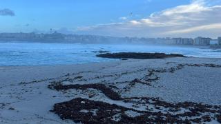 El temporal se lleva la duna de Riazor