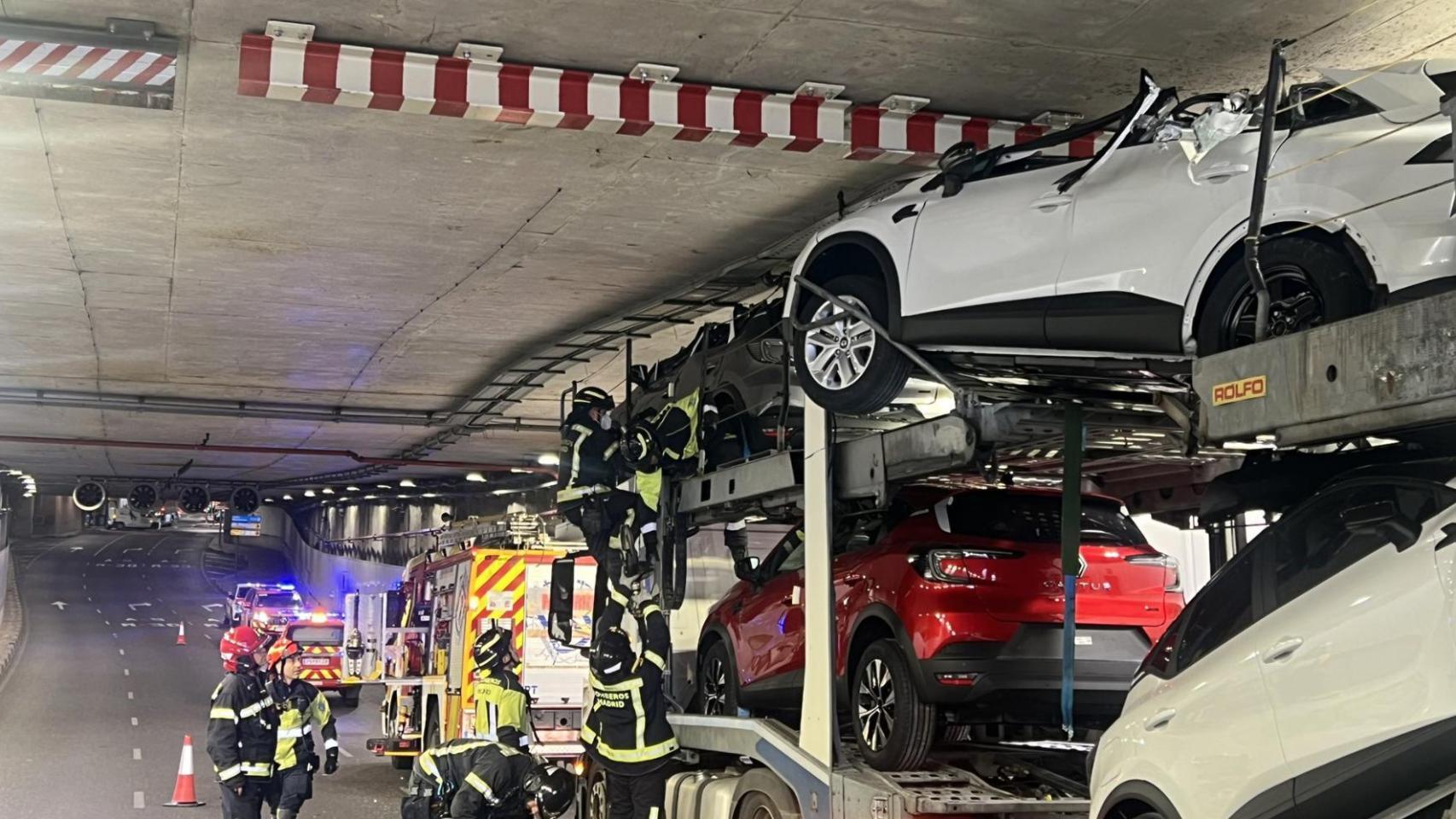 El accidente de un camión en el centro de Madrid.