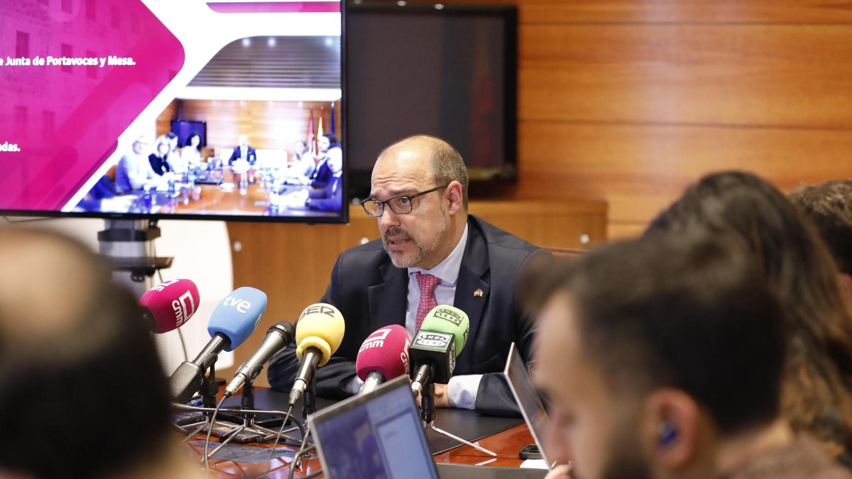 Bellido durante el Balance anual de Las Cortes.