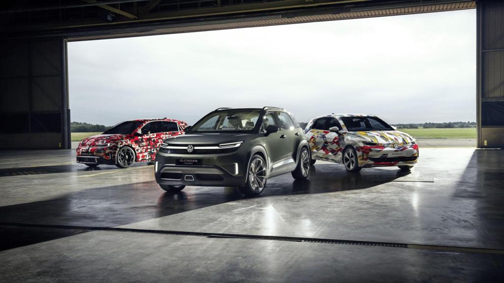De izquierda a derecha: Volkswagen ID. Cross, Volkswagen ID. Polo y Volkswagen ID. Polo GTI