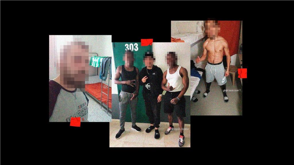 Tres fotografías publicadas en redes sociales por reclusos en el interior de distintos centros penitenciariios.