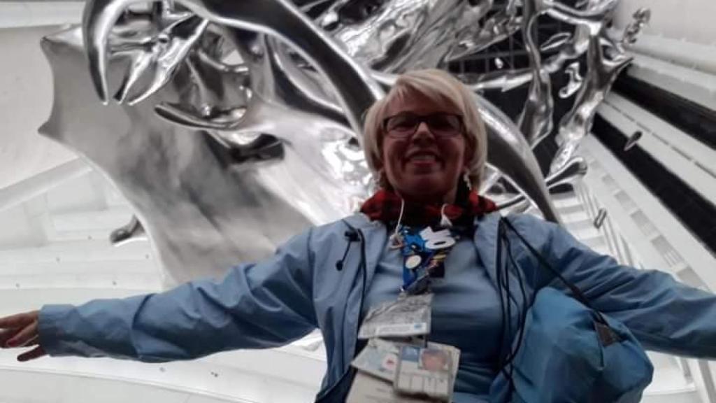 Elena Vociu, en la Torre del Agua de Zaragoza.