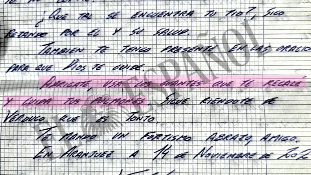 Cuarta y última carta enviada de Francisco Javier Cuenca Villalba a Tony King.