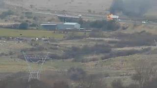 El camión ardiendo en El Espinar