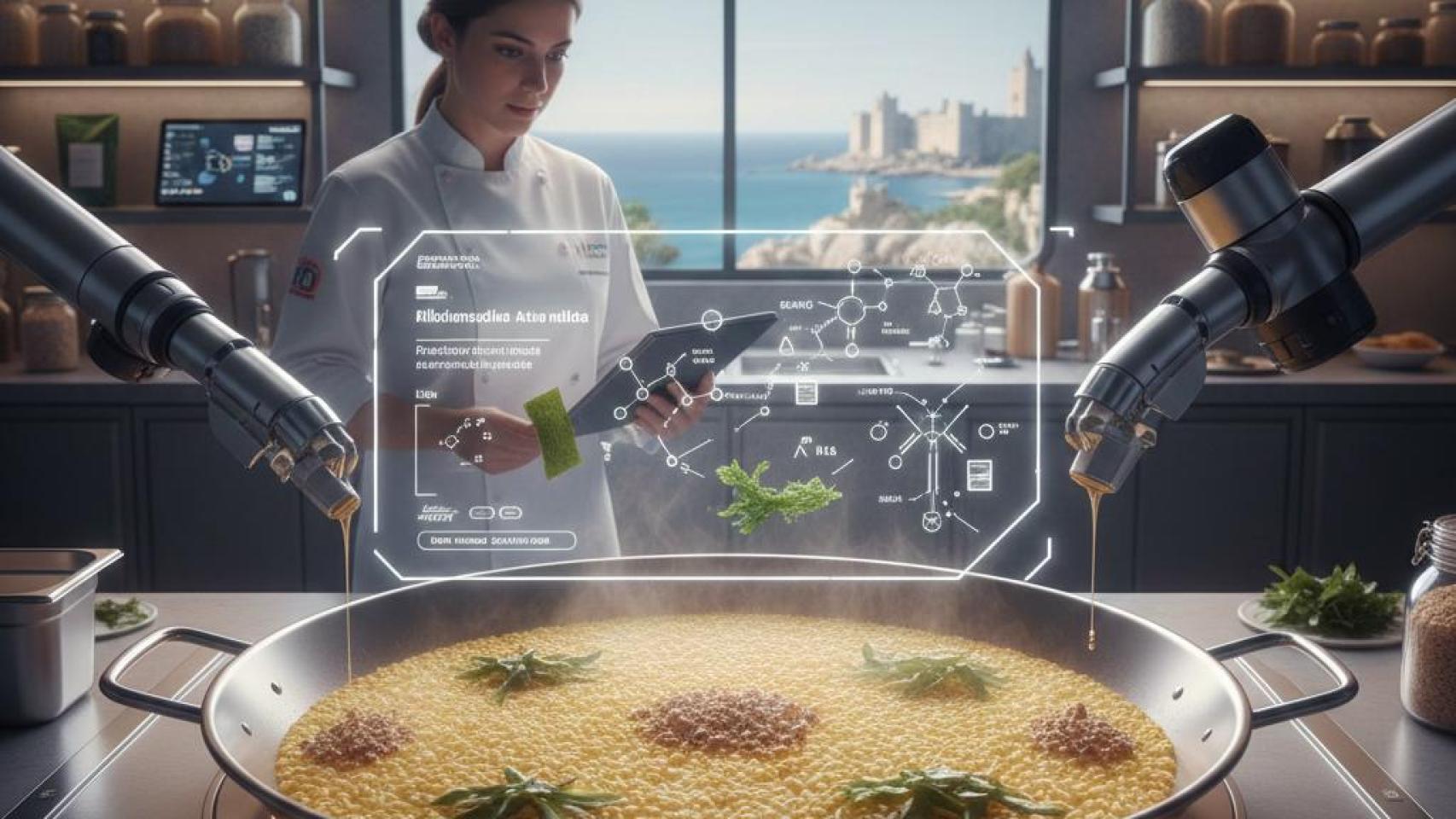 Imagen generada por IA sobre la innovación en el arroz de Alicante.