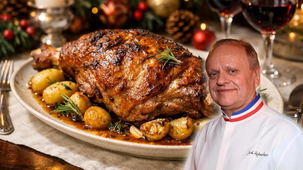 Joël Robuchon, chef, en un montaje de El Español