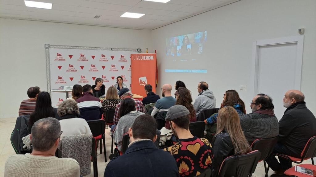Rueda de prensa de Izquierda Unida en Aragón.