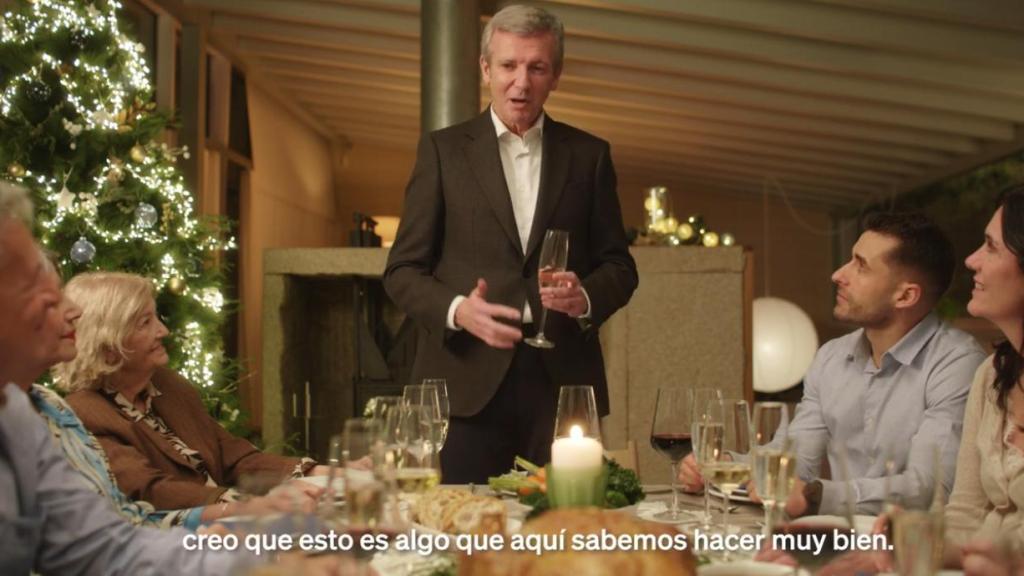 Alfonso Rueda, en el vídeo difundido por el PP gallego para felicitar la Navidad.