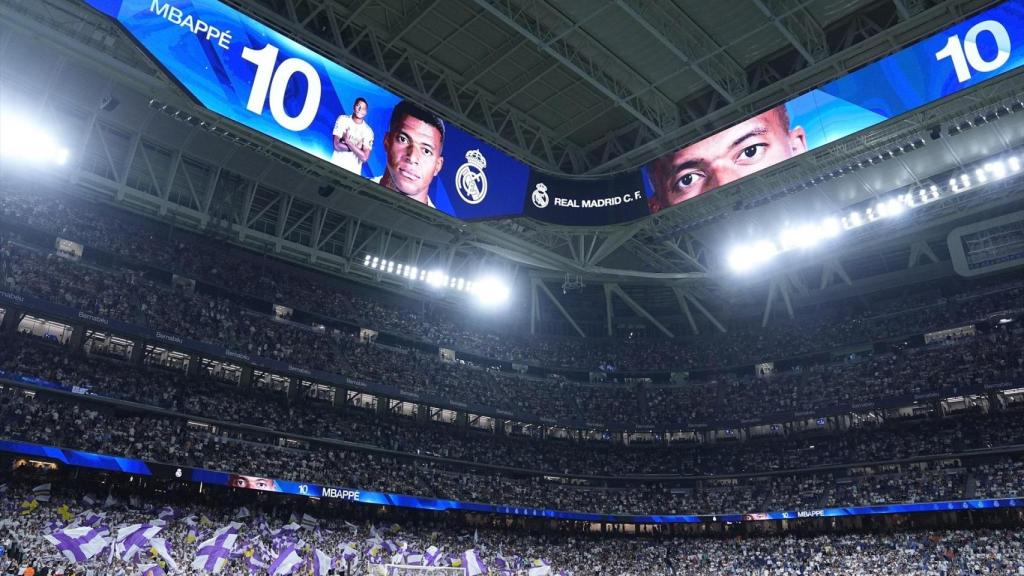 Kylian Mbappé, así lo anunció en el videomarcador 360 del Santiago Bernabéu.
