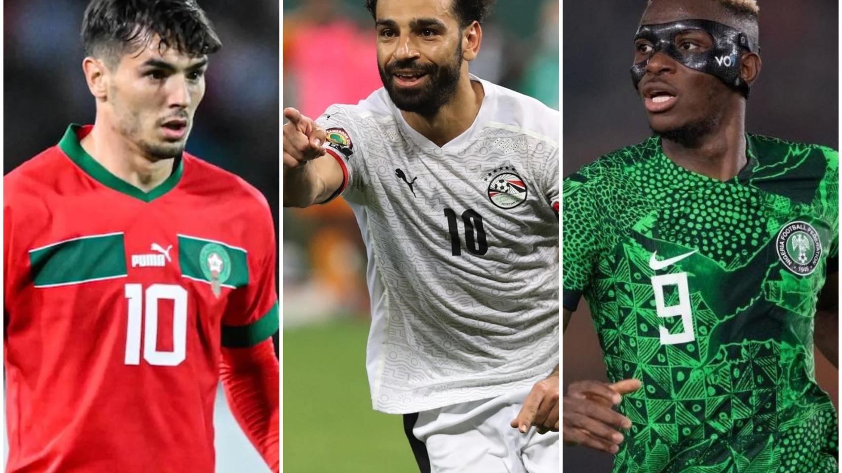 Brahim Díaz, Mohamed Salah y Victor Osimhen.