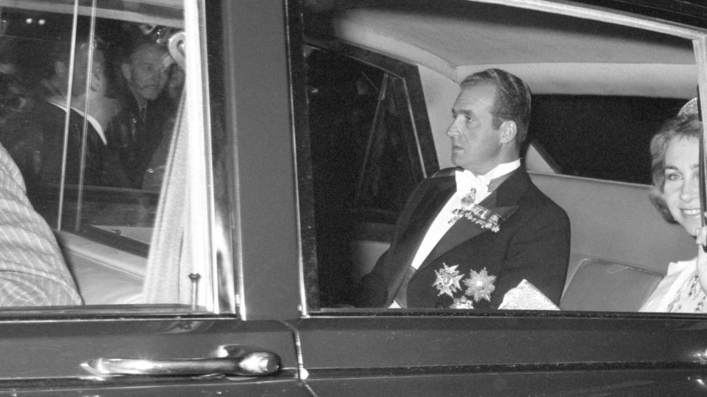 Los reyes Juan Carlos y Sofía en una visita oficial al Reino Unido en 1973.
