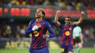 Lamine Yamal celebra el gol marcado ante el Villarreal.