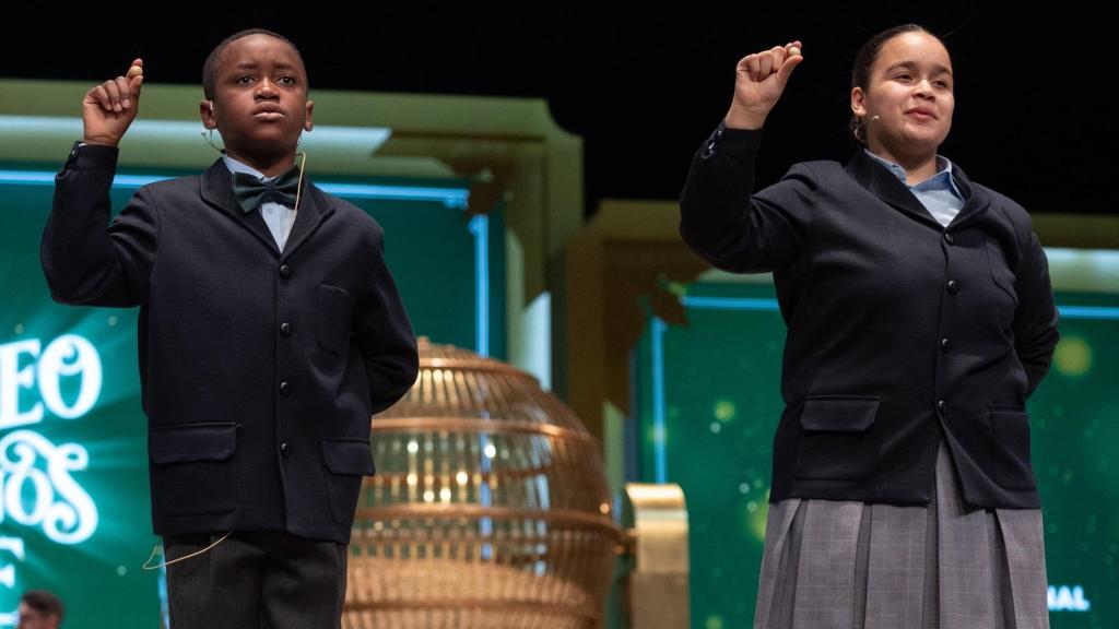 Imagen de archivo de los niños de San Ildefonso durante el sorteo de Lotería de Navidad.