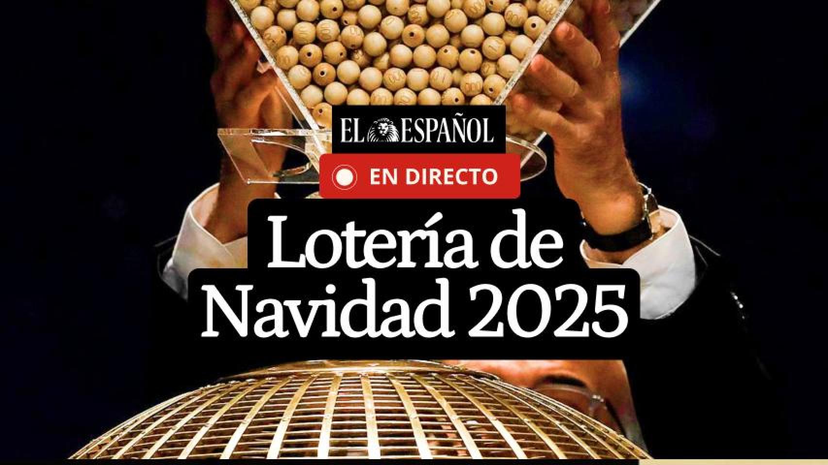 Imagen del bombo y los números de la Lotería de Navidad