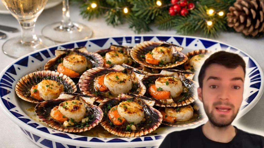 Arnau Subías, experto en mariscos, en un montaje de El Español