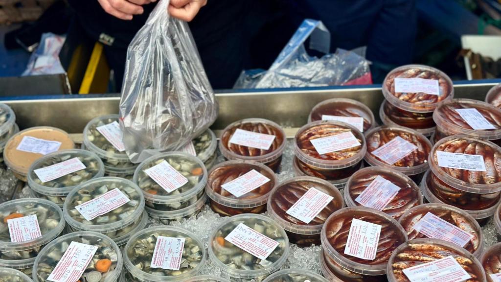 Uno de los expositores de los barcos con sus aranques.