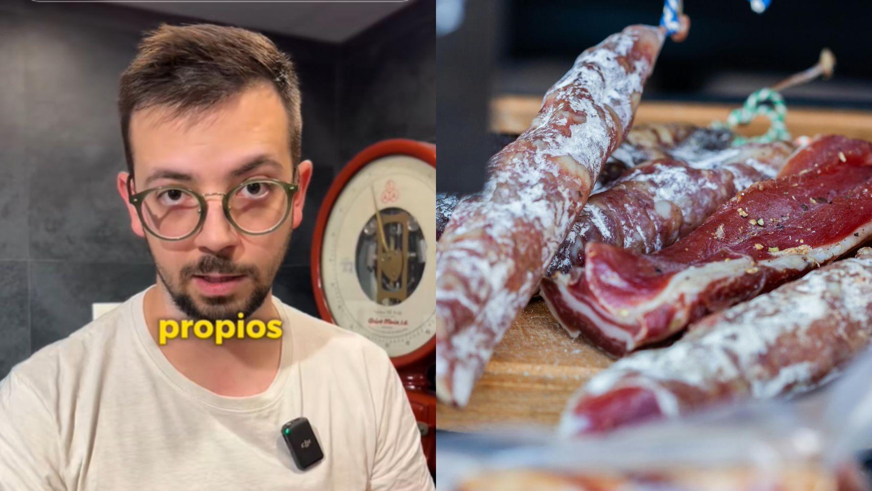 Oriol Ribot, carnicero, en un montaje de El español