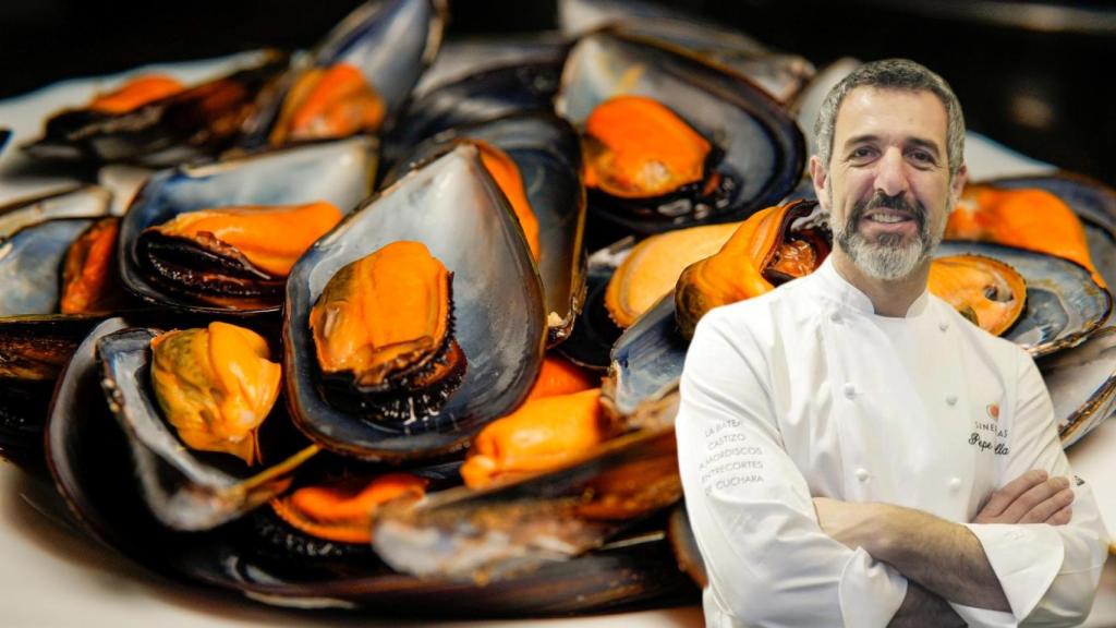 Pepe Solla (58), chef, en un montaje de El Español