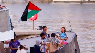 La Global Sumud Flotilla saliendo de Barcelona el pasado mes de septiembre.