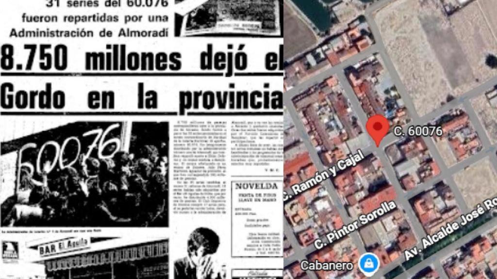 La portada del Información del 23.12.1980, junto a la calle actual.