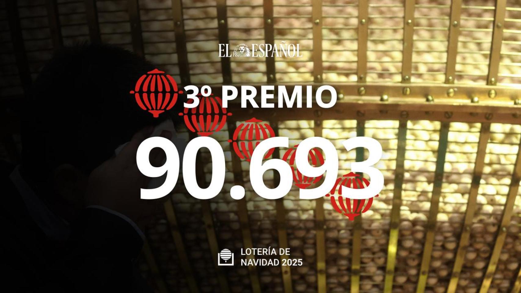 90.693, tercer premio de la Lotería de Navidad 2025