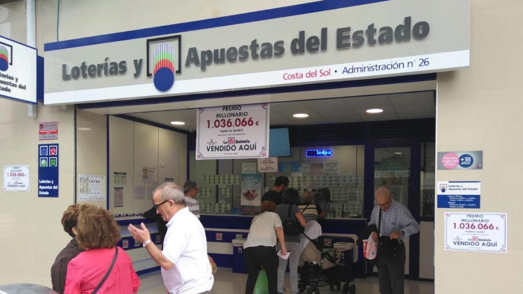 Imagen de archivo de la Administración de Loterías de Camino de Suárez, en Málaga.