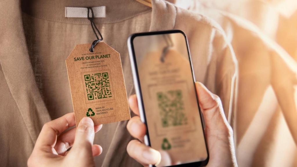 Etiqueta ecológica con información.