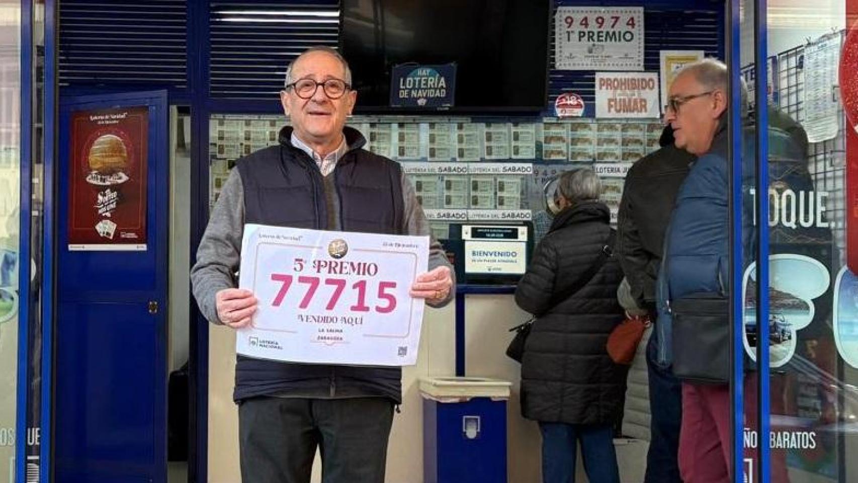 Valero Gimeno, dueño de la administración La Salina en Zaragoza