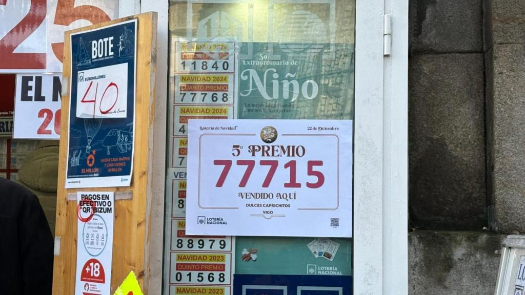Número premiado con un quinto premio en el Sorteo de Navidad