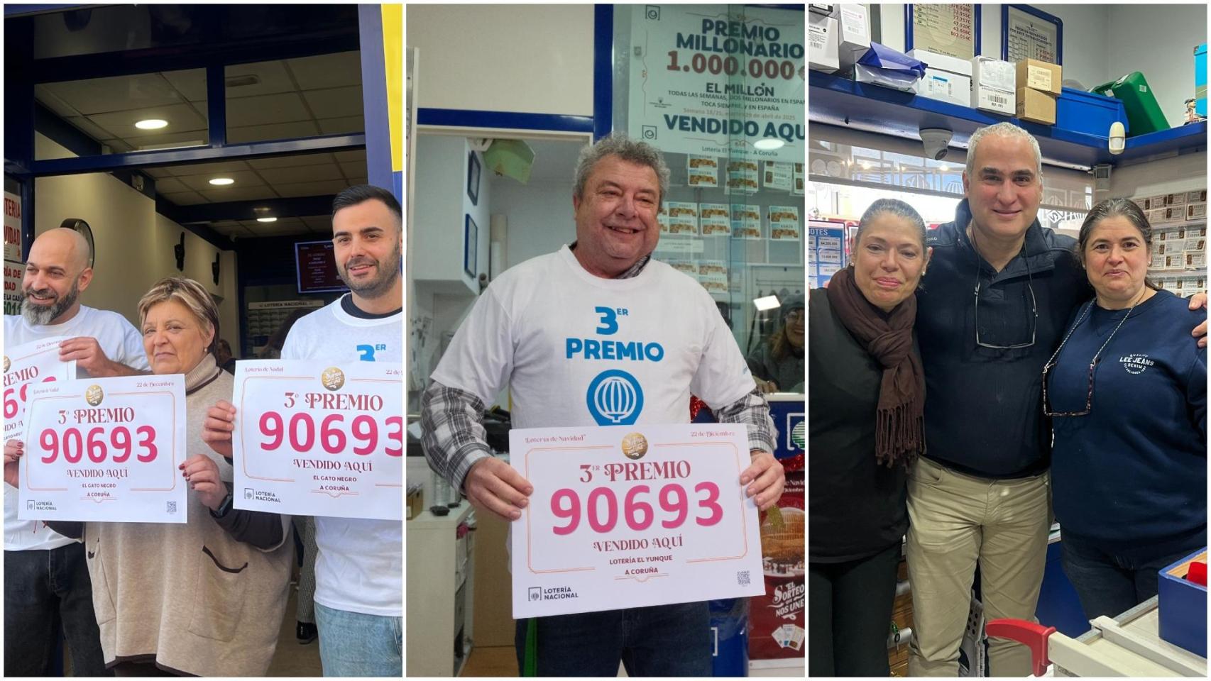 Tres administraciones reparten suerte en la Lotería de Navidad 2025 en A Coruña