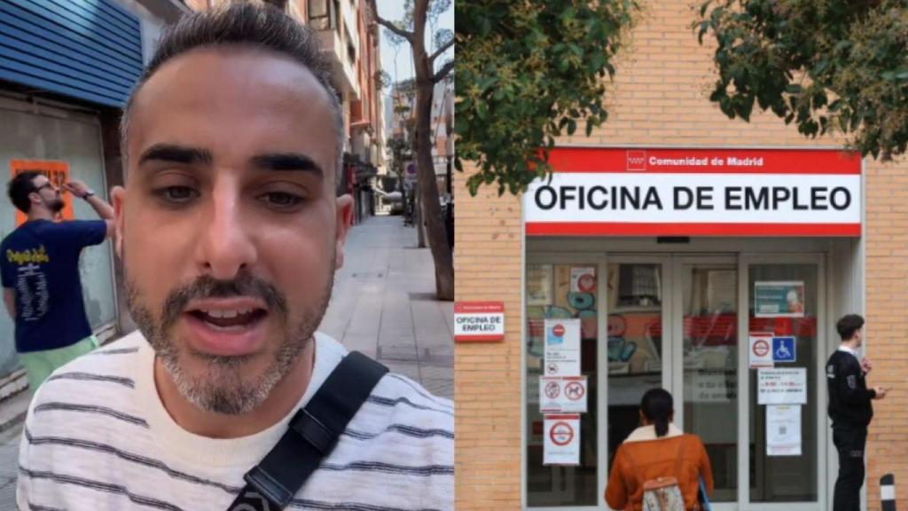 Montaje con Alejandro Cosío, empresario y una oficina de empleo.