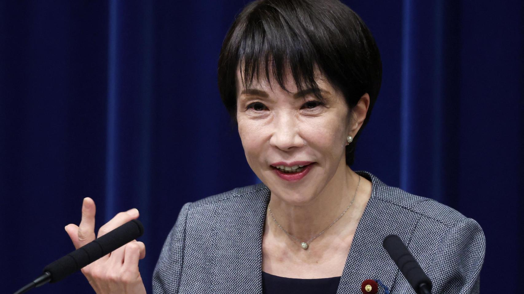 Sanae Takaichi, primera ministra de Japón, habla durante una conferencia de prensa en la oficina del primer ministro en Tokio.