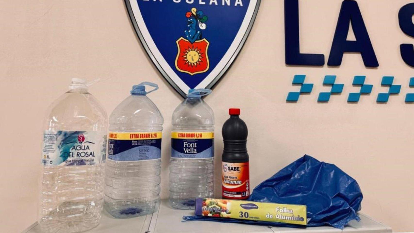 Material para la fabricación de explosivos. Foto: Policía.