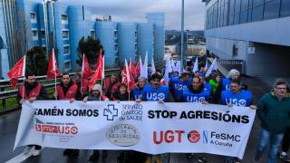 Vigilantes de seguridad protestan en A Coruña ante el aumento de las agresiones en hospitales